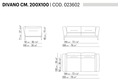 ADDA DIVANO CM. 200X100 도면 technical drawing