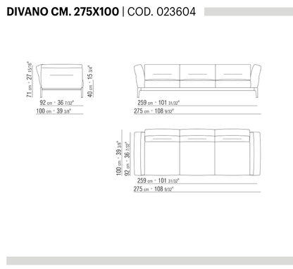 ADDA DIVANO CM. 275X100 도면 technical drawing