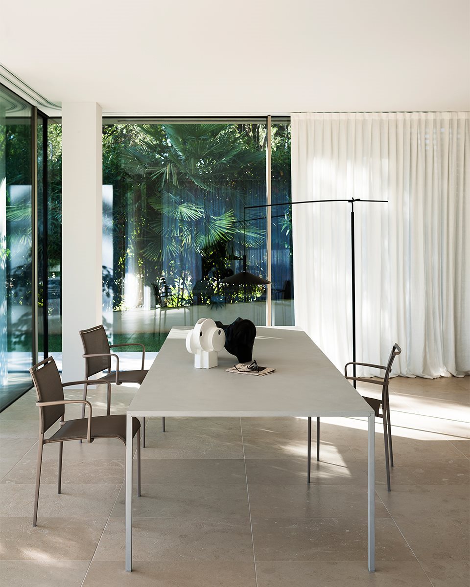 25 - Rectangular composite material dining table