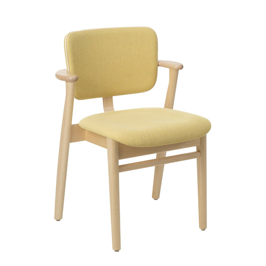 Artek Domus Chair, seat and back upholstered — birch/Hola 01/piping Cream