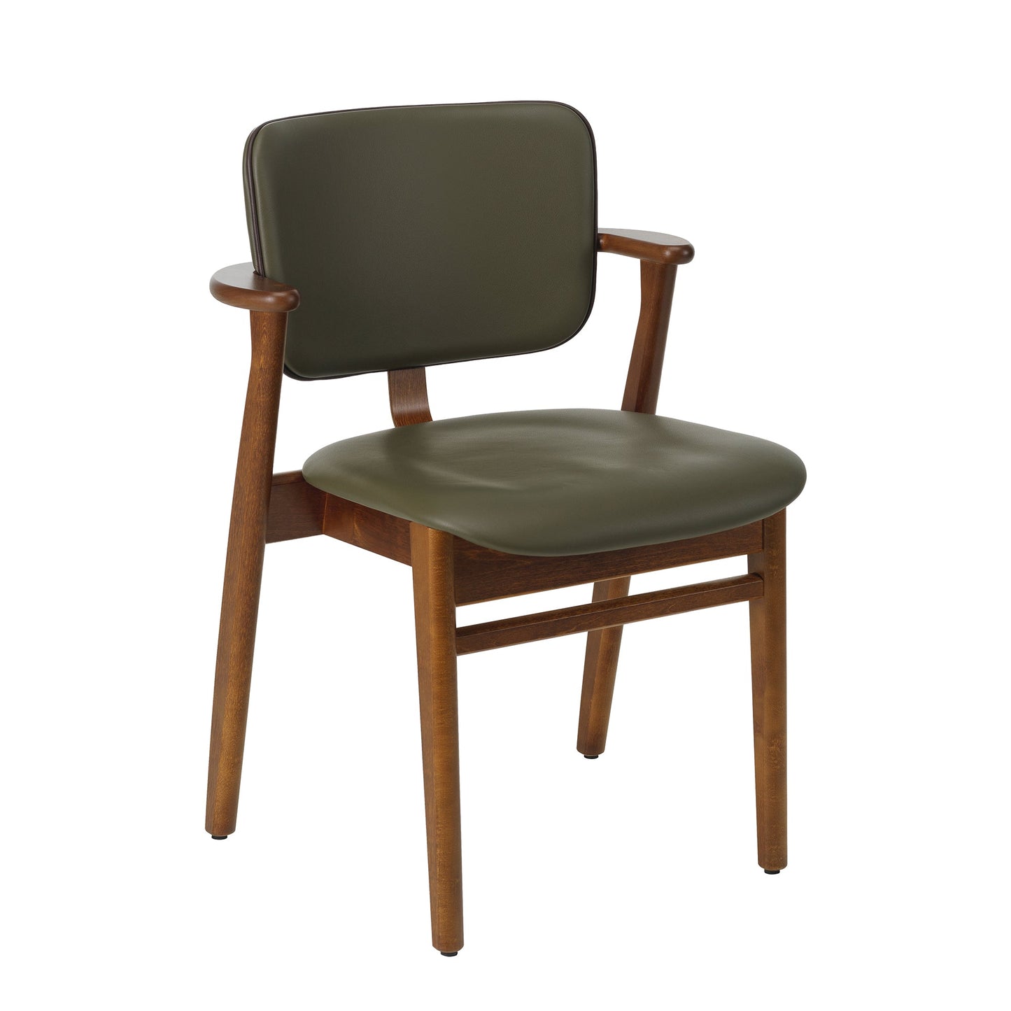 Artek Domus Chair, seat and back upholstered — walnut stained/Spectrum Moss/p. Coffee
