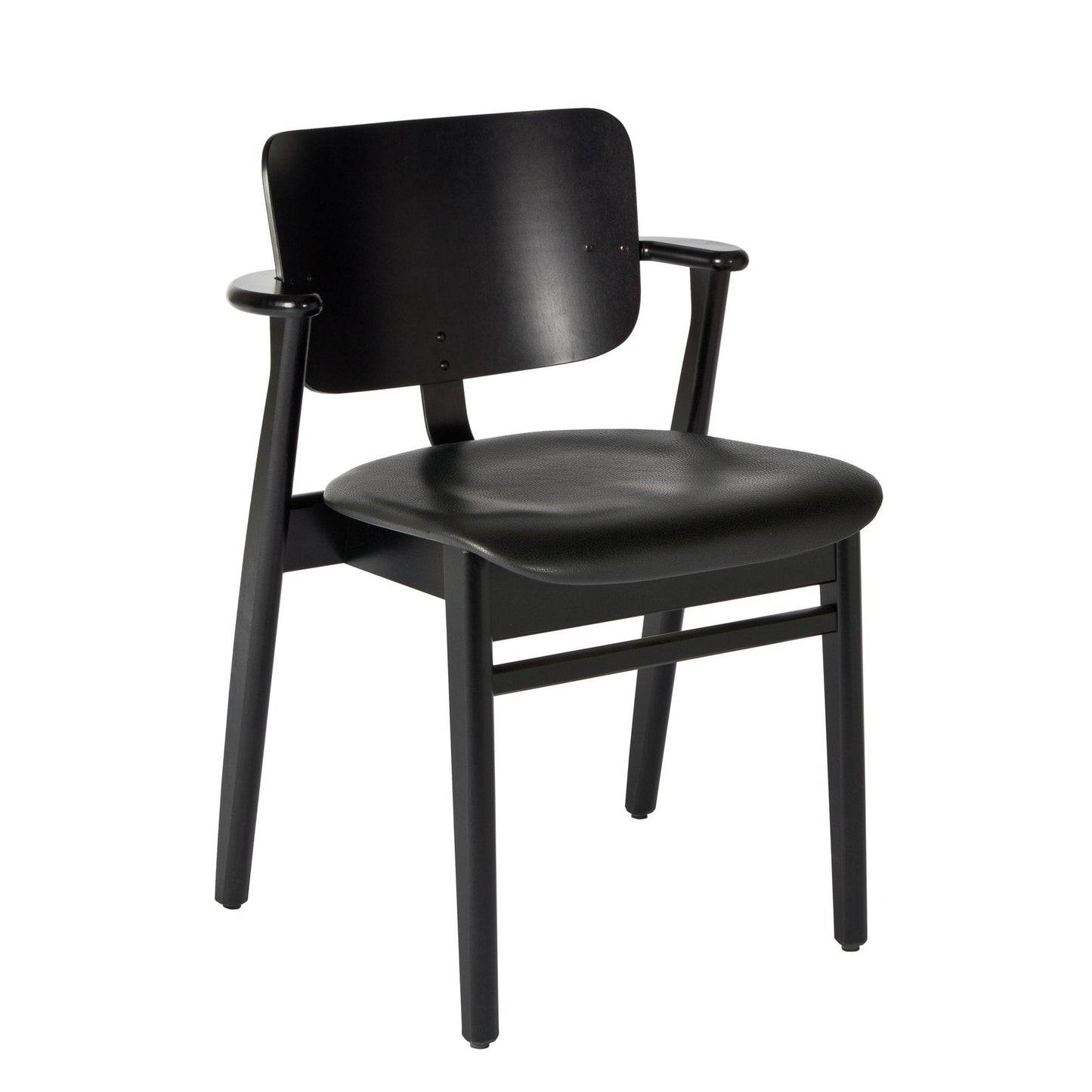 Artek Domus Chair — 블랙 스테인드 · 블랙 레더