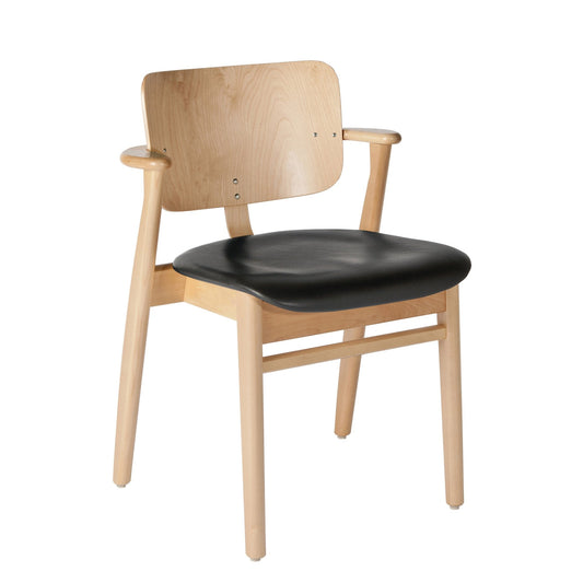 Artek Domus Chair — 자작나무 · 블랙 레더