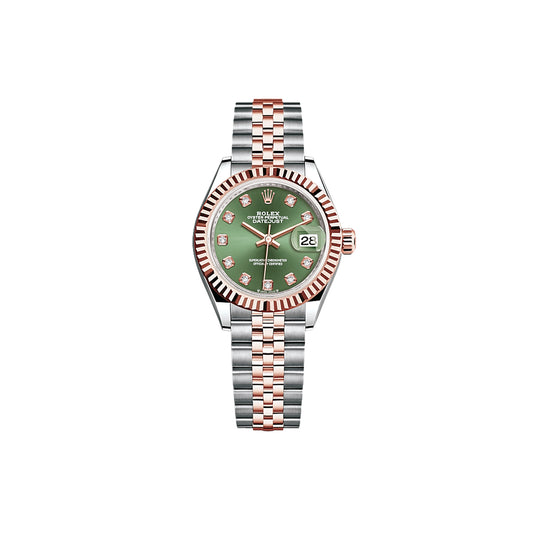[빈티지/매장즉시발송] Rolex® Lady-Datejust 28 (28mm | 올리브 그린 다이얼 | 다이아몬드 세팅 인덱스 | 플루쥬빌)