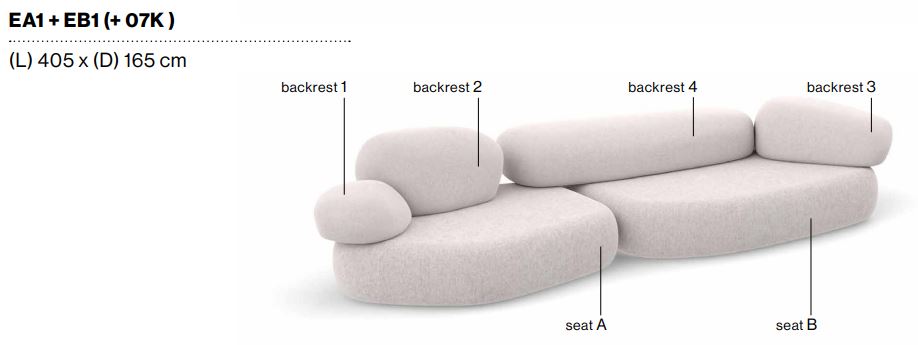 PEBBLE RUBBLE - Sectional modular sofa
