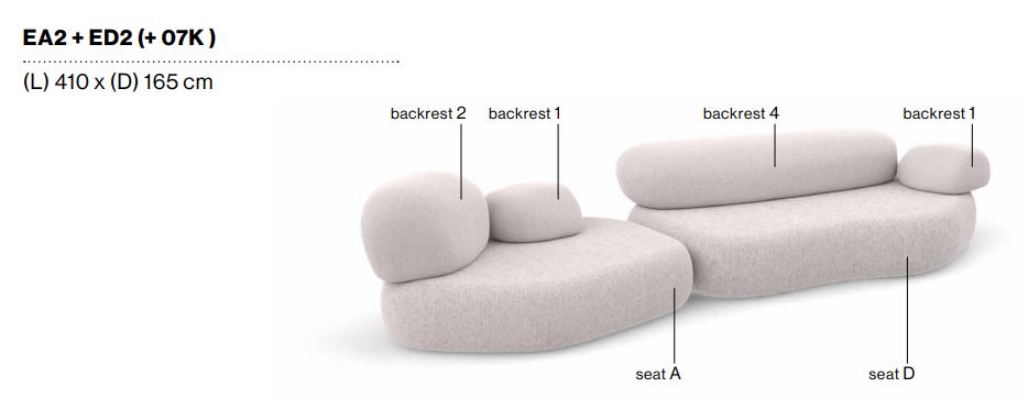 PEBBLE RUBBLE - Sectional modular sofa