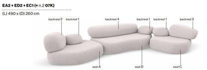 PEBBLE RUBBLE - Sectional modular sofa