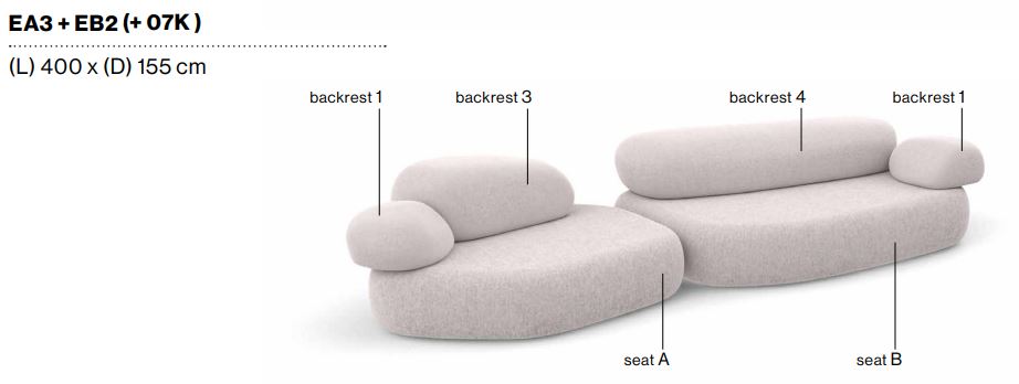 PEBBLE RUBBLE - Sectional modular sofa