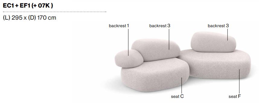 PEBBLE RUBBLE - Sectional modular sofa