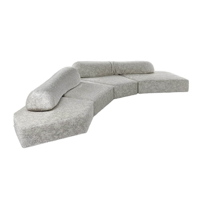 ON THE ROCKS - Sectional fabric sofa by Edra, designed by Francesco Binfaré - Side view