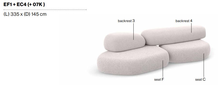 PEBBLE RUBBLE - Sectional modular sofa