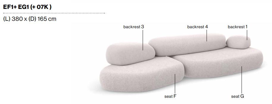 PEBBLE RUBBLE - Sectional modular sofa