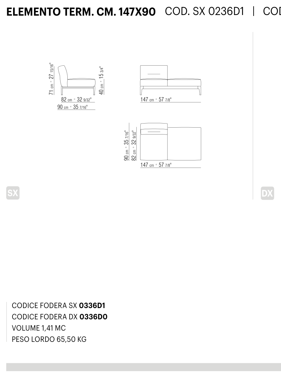 ADDA ELEMENTO TERM. CM. 147X90 도면 technical drawing