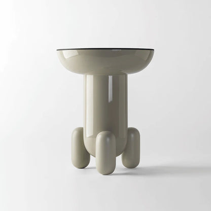 Round glass-fibre side table EXPLORER 1 by Bd Barcelona Design #Monocolor Light Grey