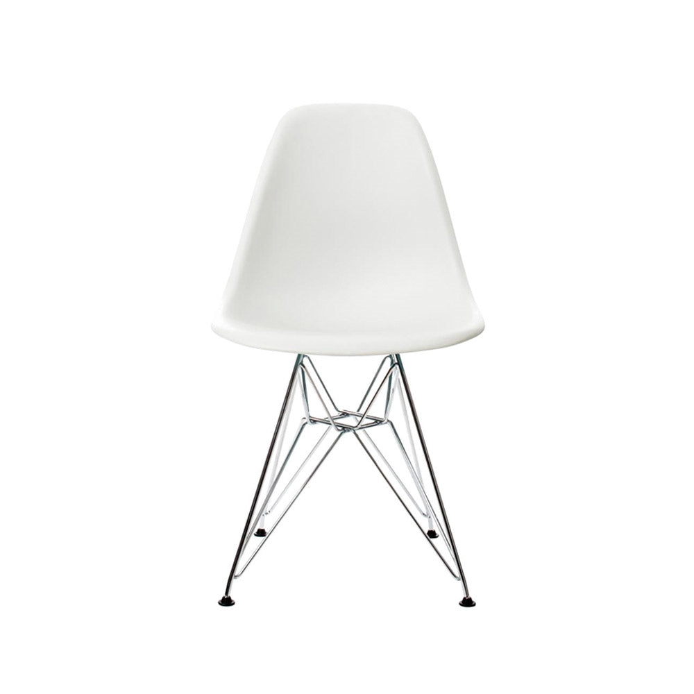 Eames Plastic DSR Dining Chair by Vitra #White/ Chrome