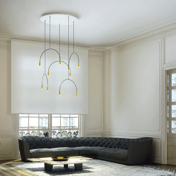 Estiluz Volta Pendant Black 2 Light Sources