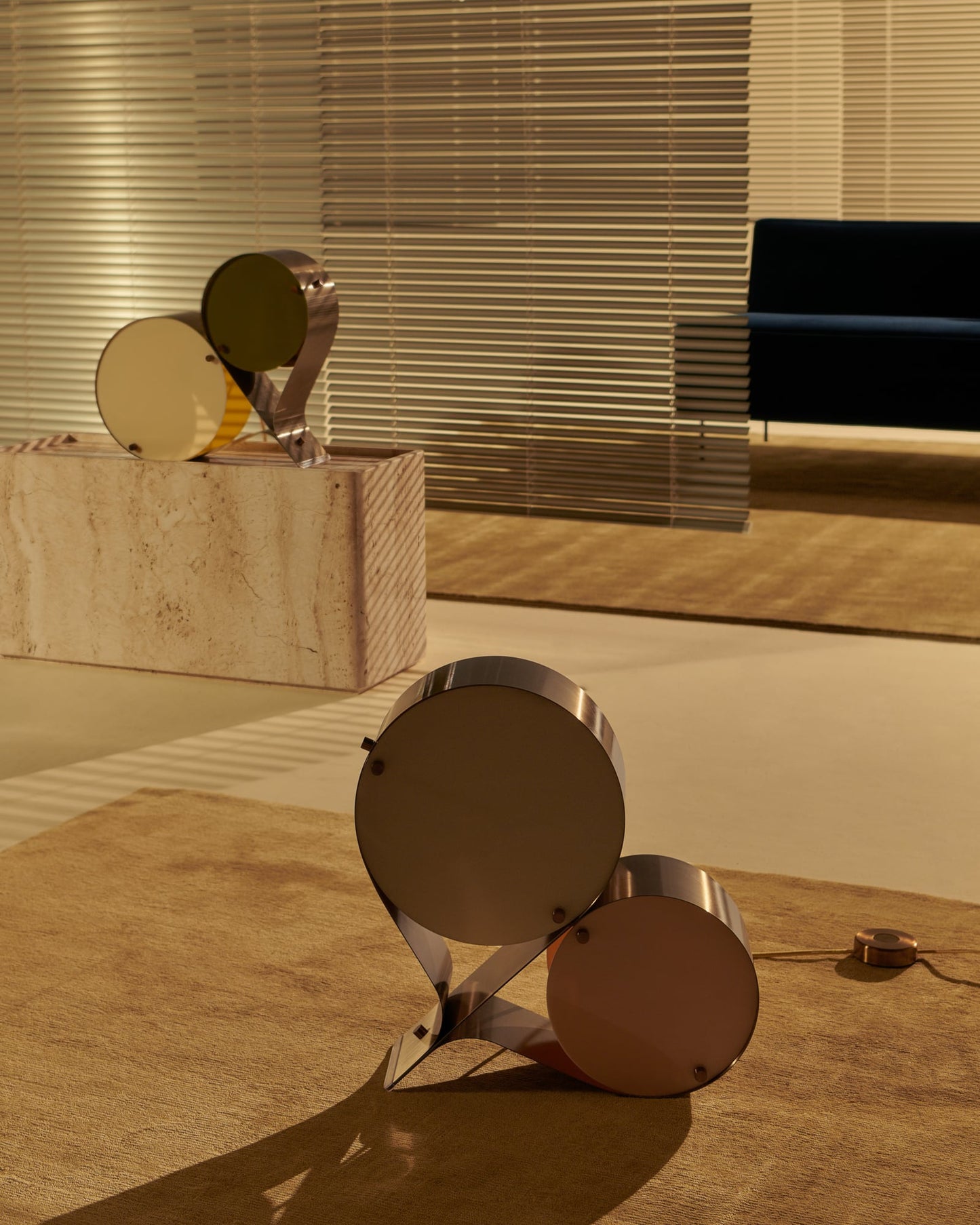 Pietra side table, 30 x 80 x 40 cm, neutral white travertine