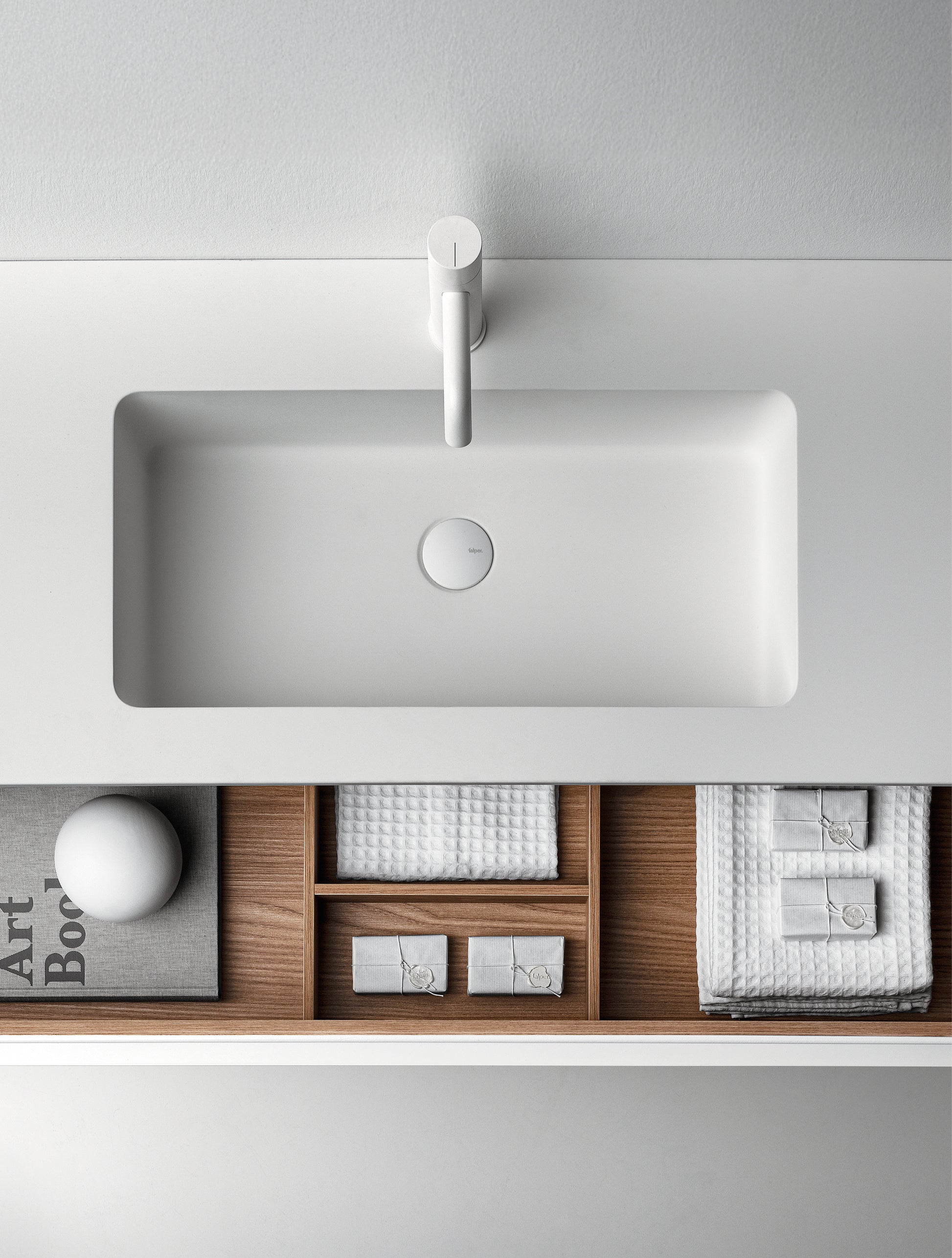 FRESH - Washbasin with integrated countertop by Falper