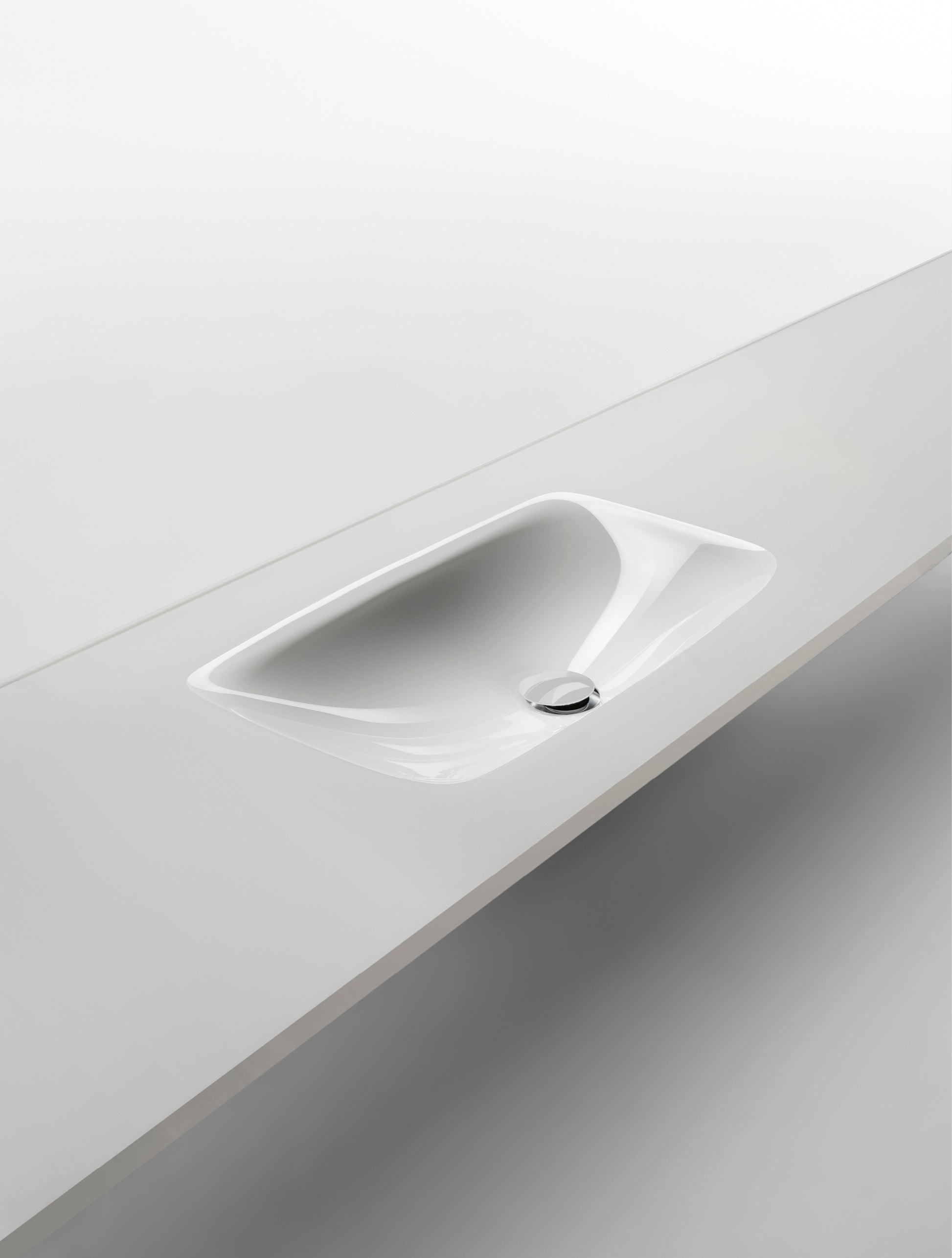 VETRO SATIN - Glass washbasin with integrated countertop by Falper