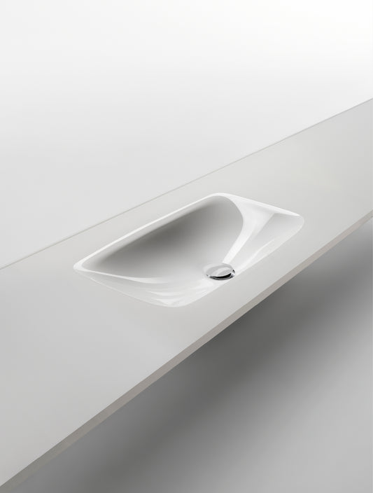 VETRO SATIN - Glass washbasin with integrated countertop by Falper