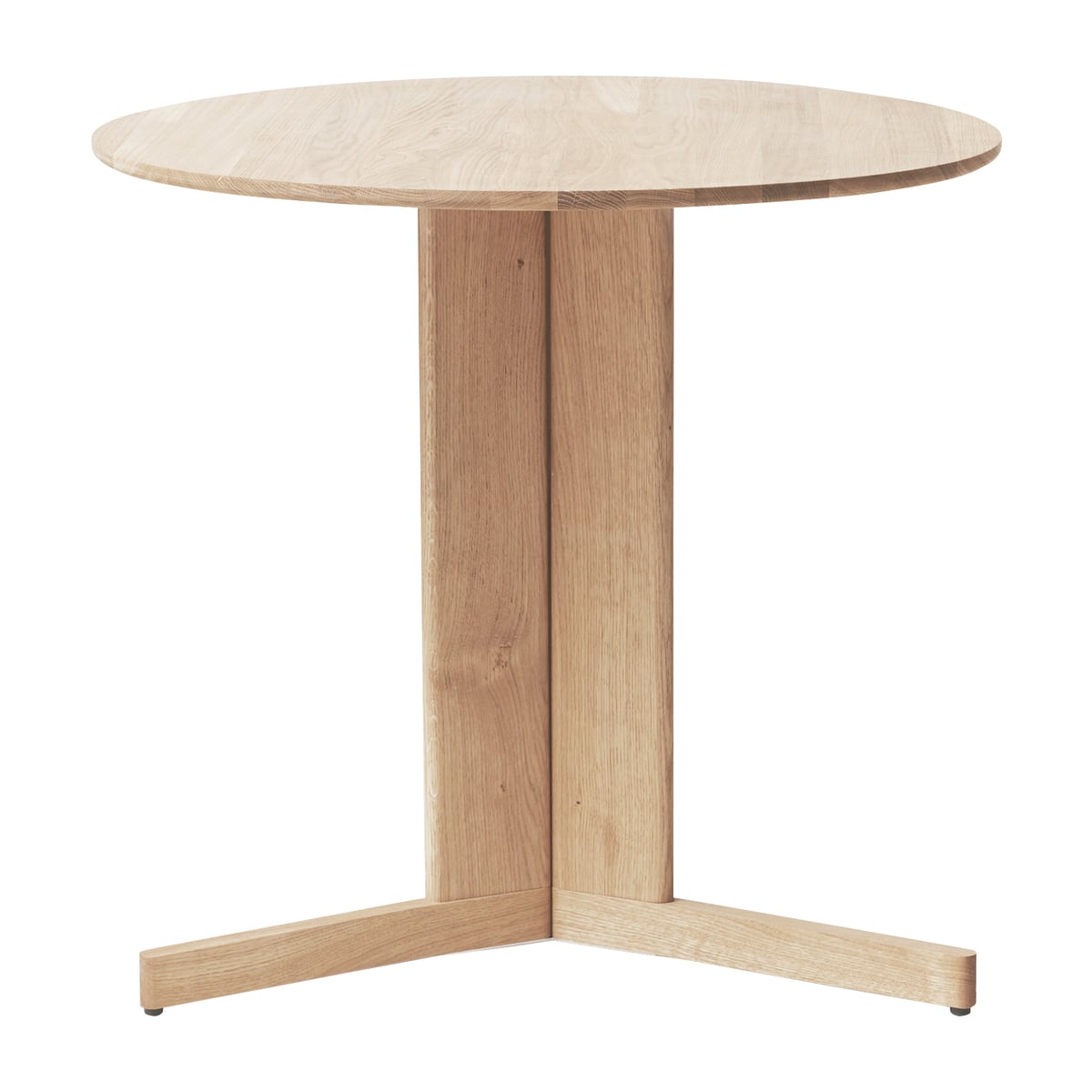 Trefoil table, 75 cm, white oak