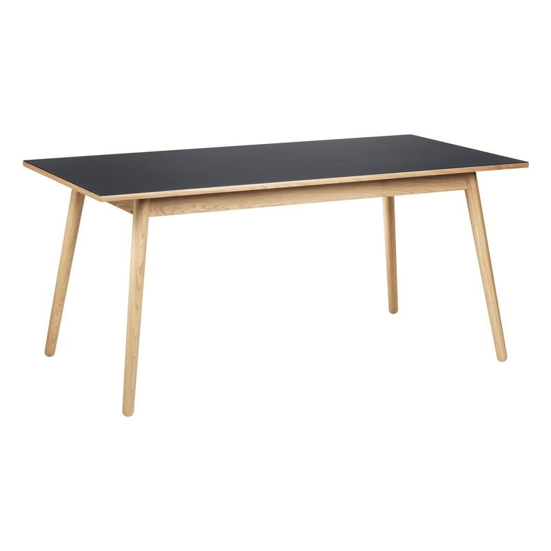 C35B dining table by FDB Møbler #160 x 82 cm, oak - black linoleum #