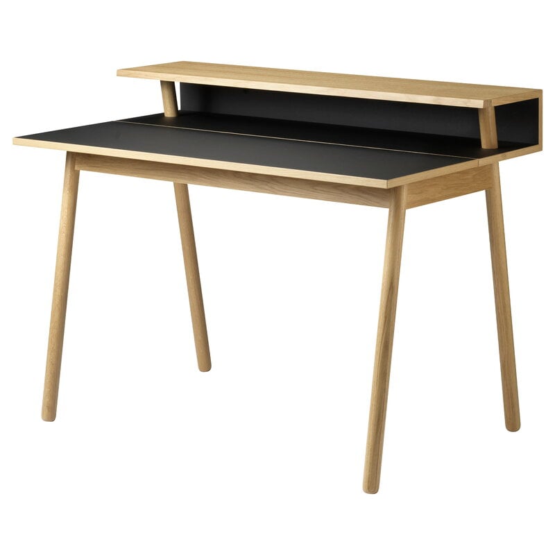 C68 Nørrebro desk by FDB Møbler #oak - black linoleum #