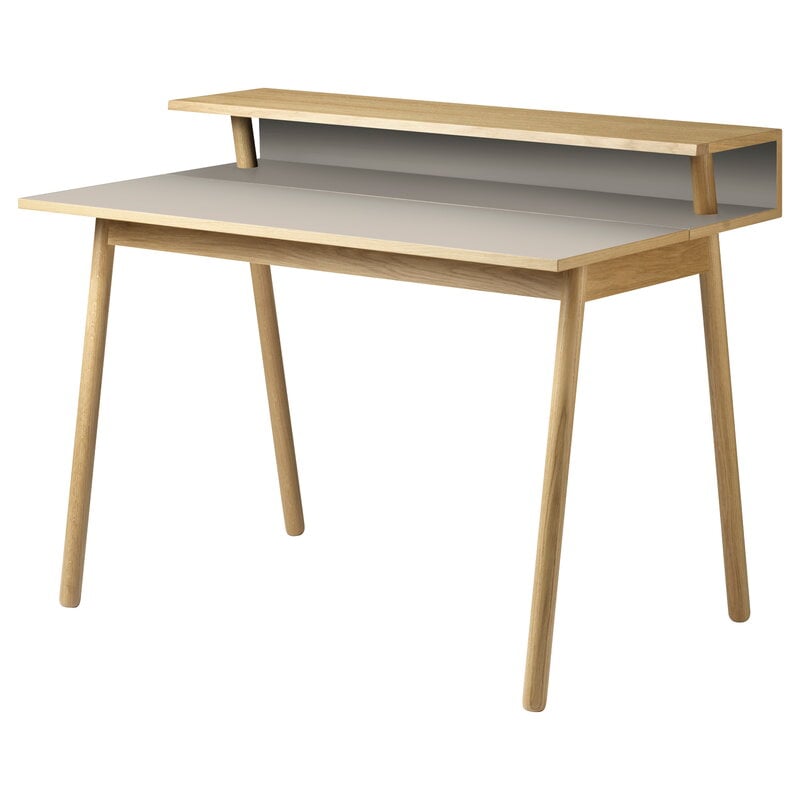 C68 Nørrebro desk by FDB Møbler #oak - mushroom linoleum #