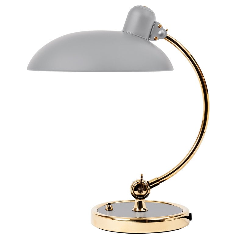 Kaiser Idell 6631-T Luxus table lamp by Fritz Hansen #matt grey - brass #
