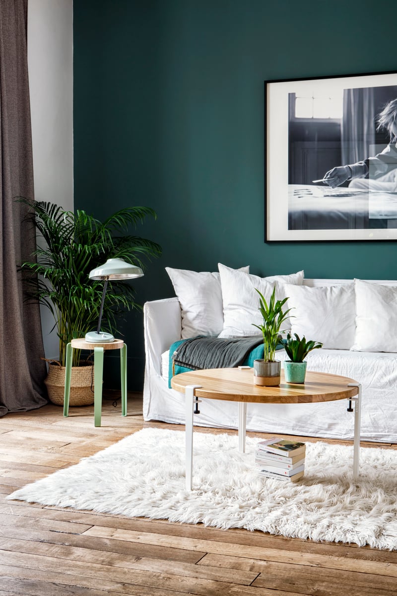 Coffee table and bench leg 43 cm, 1 piece, mineral blue