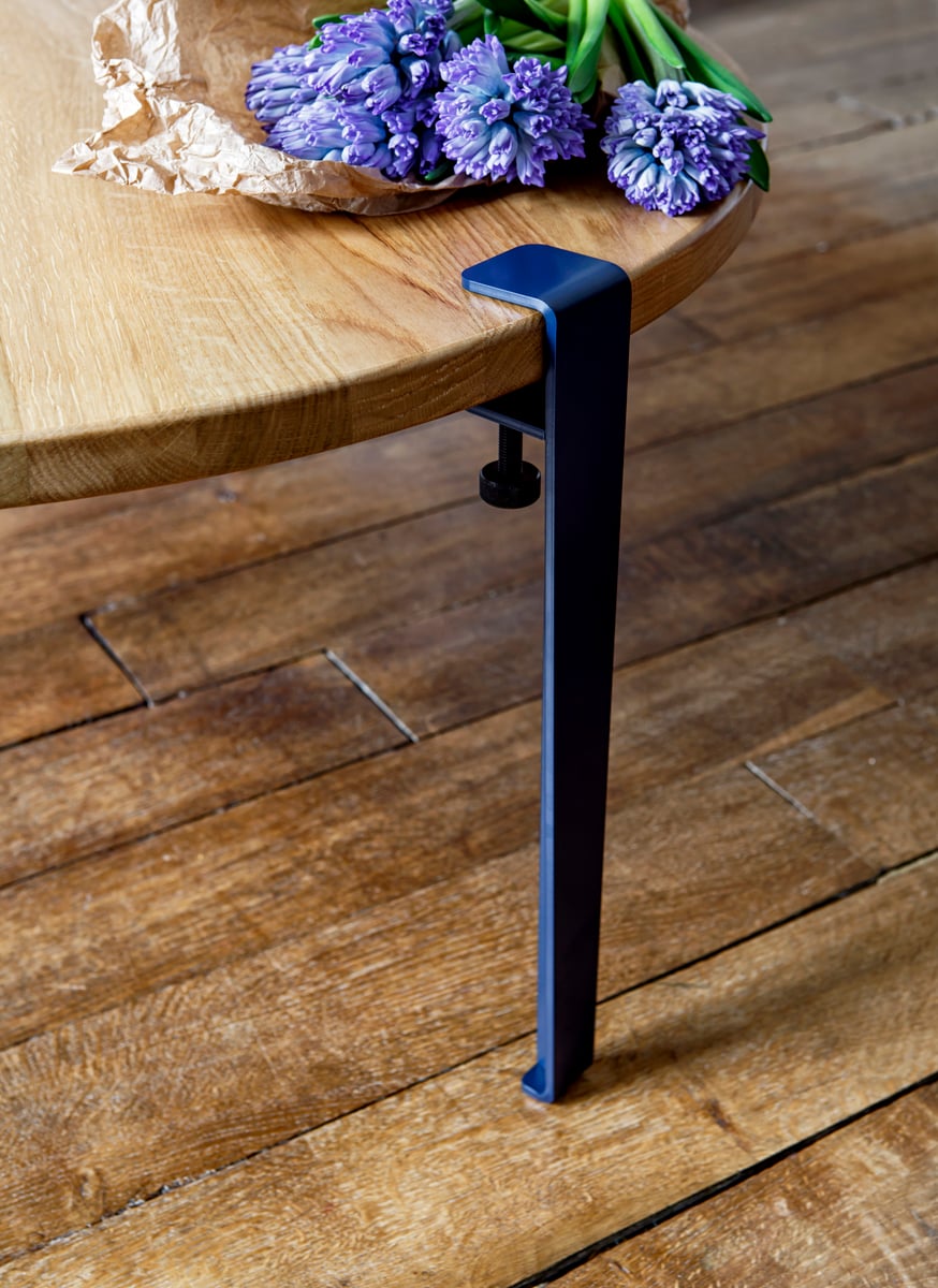 Coffee table and bench leg 43 cm, 1 piece, mineral blue