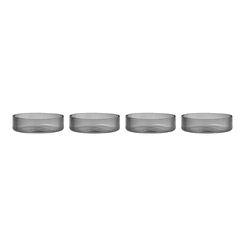 Ripple serving bowls by ferm LIVING #set of 4, smoke grey #