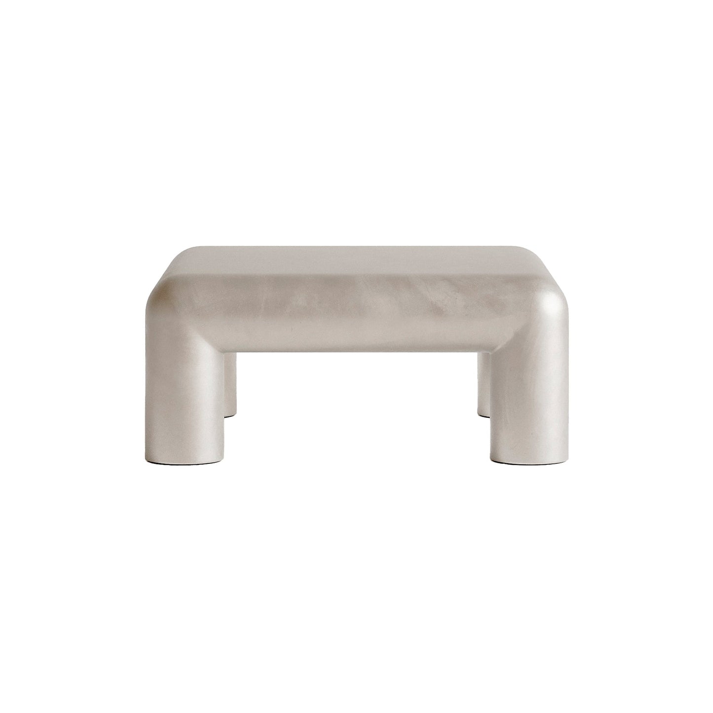 Cubio coffee table, 80 x 80 cm, raw aluminium