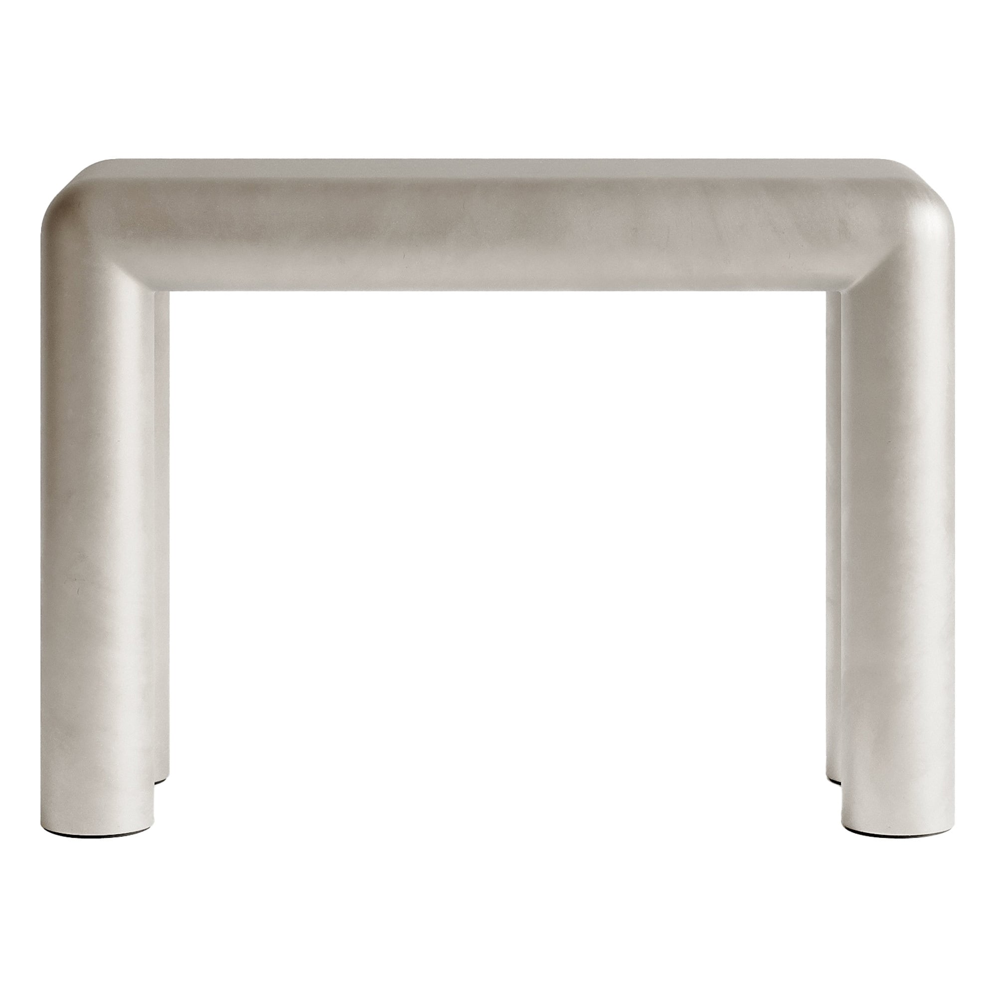 Cubio console table, 120 cm, raw aluminium – TRDST