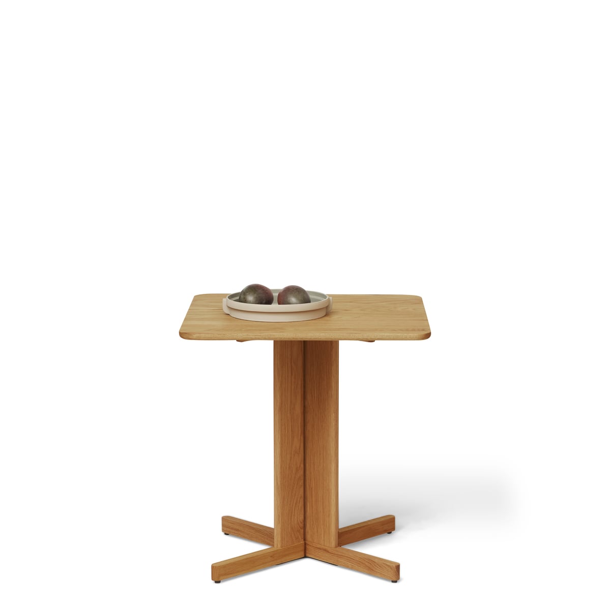 Trefoil square table, 68 x 68 cm, oak