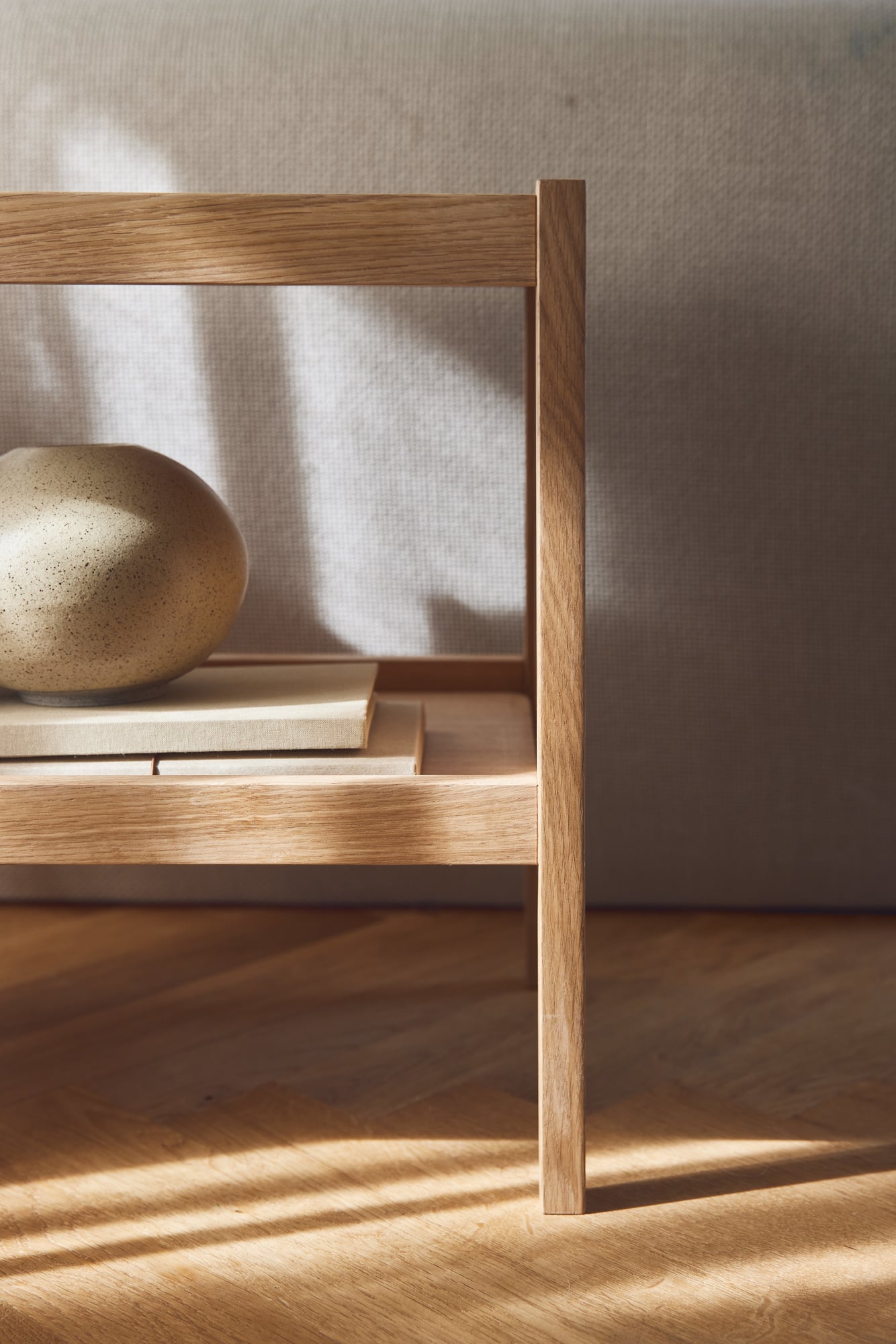 Journal side table, oiled oak