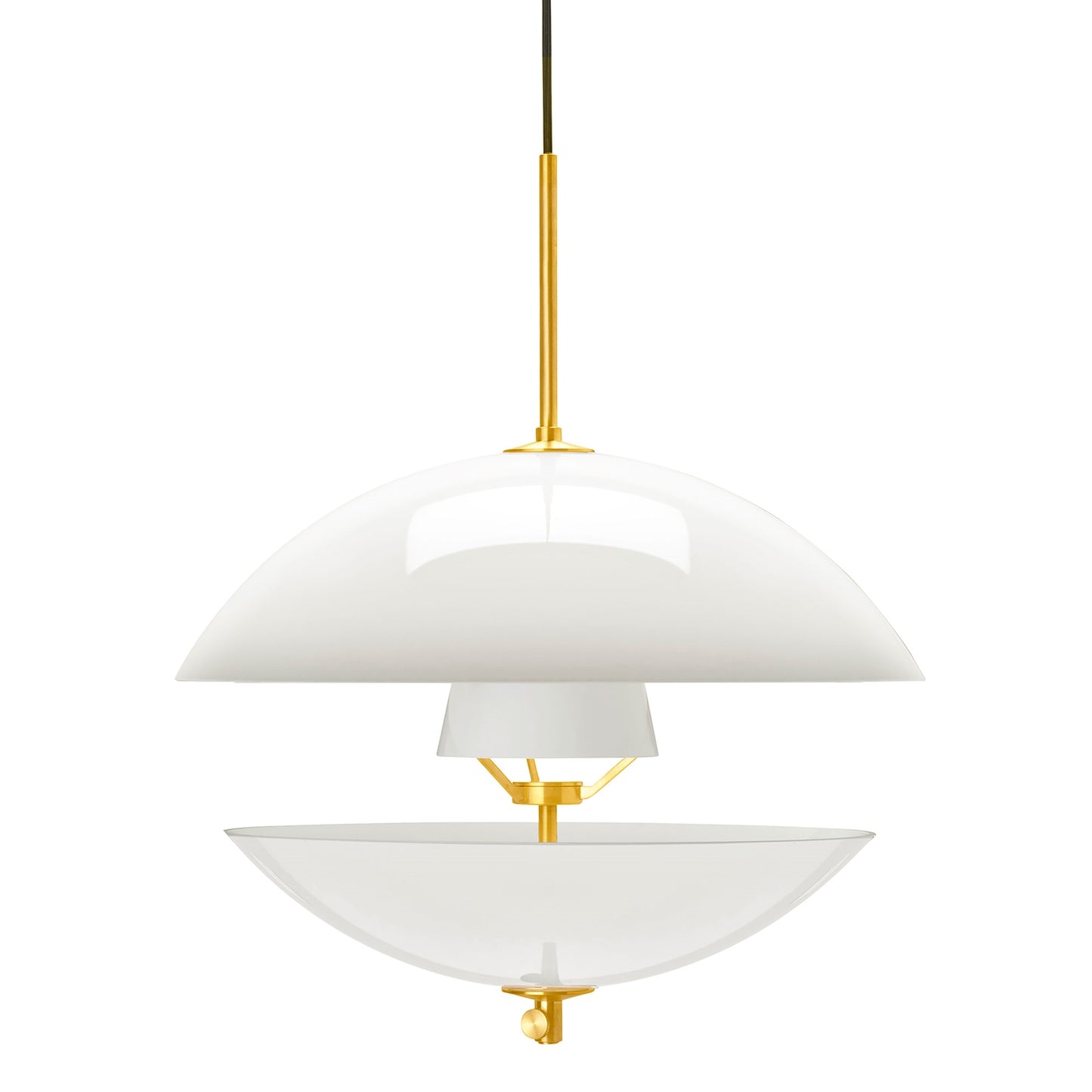 Clam Pendant Lamp Ø44 by Fritz Hansen #White/ Brass