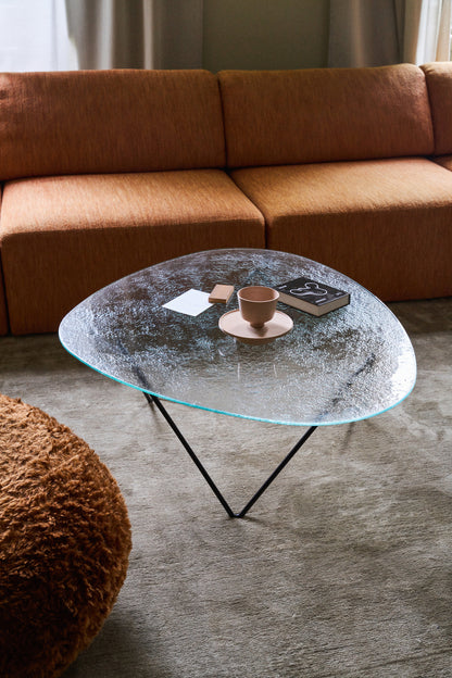 Pedrera coffee table, black - transparent structured glass