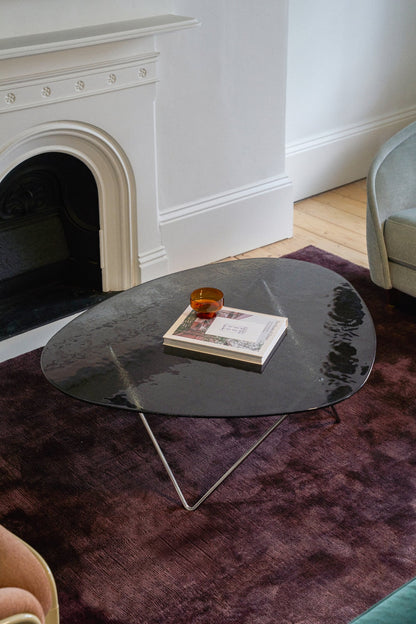 Pedrera coffee table, chrome - smoke structured glass