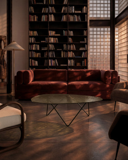 Pedrera coffee table, black - bronze structured glass