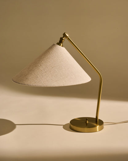 Gräshoppa table lamp, brass - canvas
