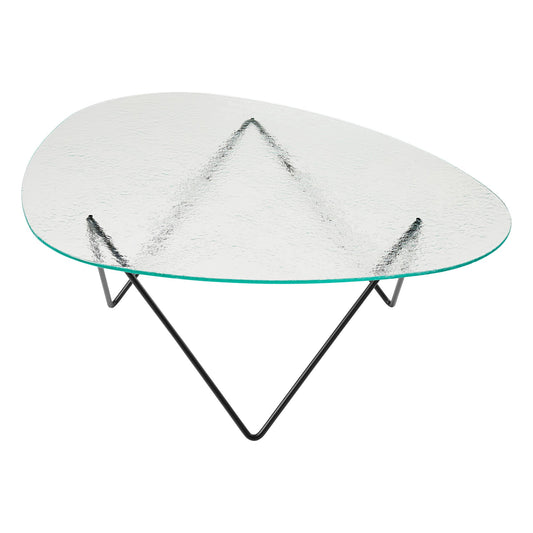 Pedrera coffee table, black - transparent structured glass