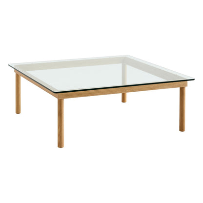 Kofi table 100 x 100 cm, lacquered oak - clear glass