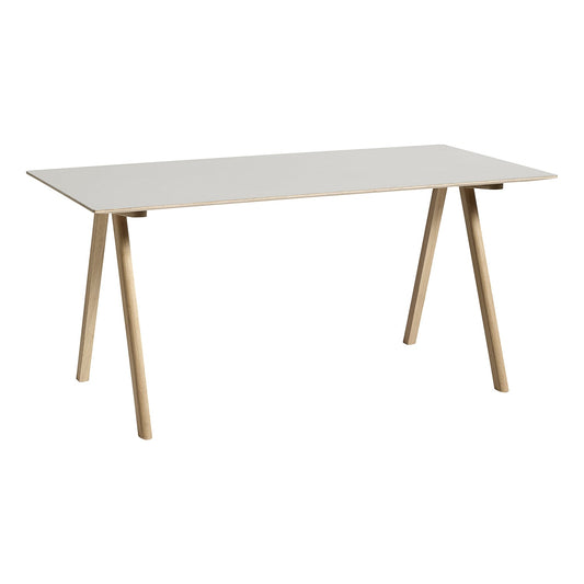 CPH10 2.0 desk, 160 x 80 cm, lacquered oak - off-white linoleum