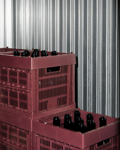 Colour Crate, Cube, recycled plastic, bordeaux