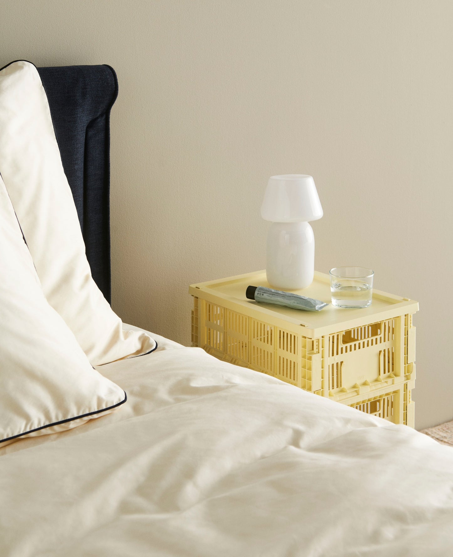 Colour Crate, M, recycled plastic, light yellow