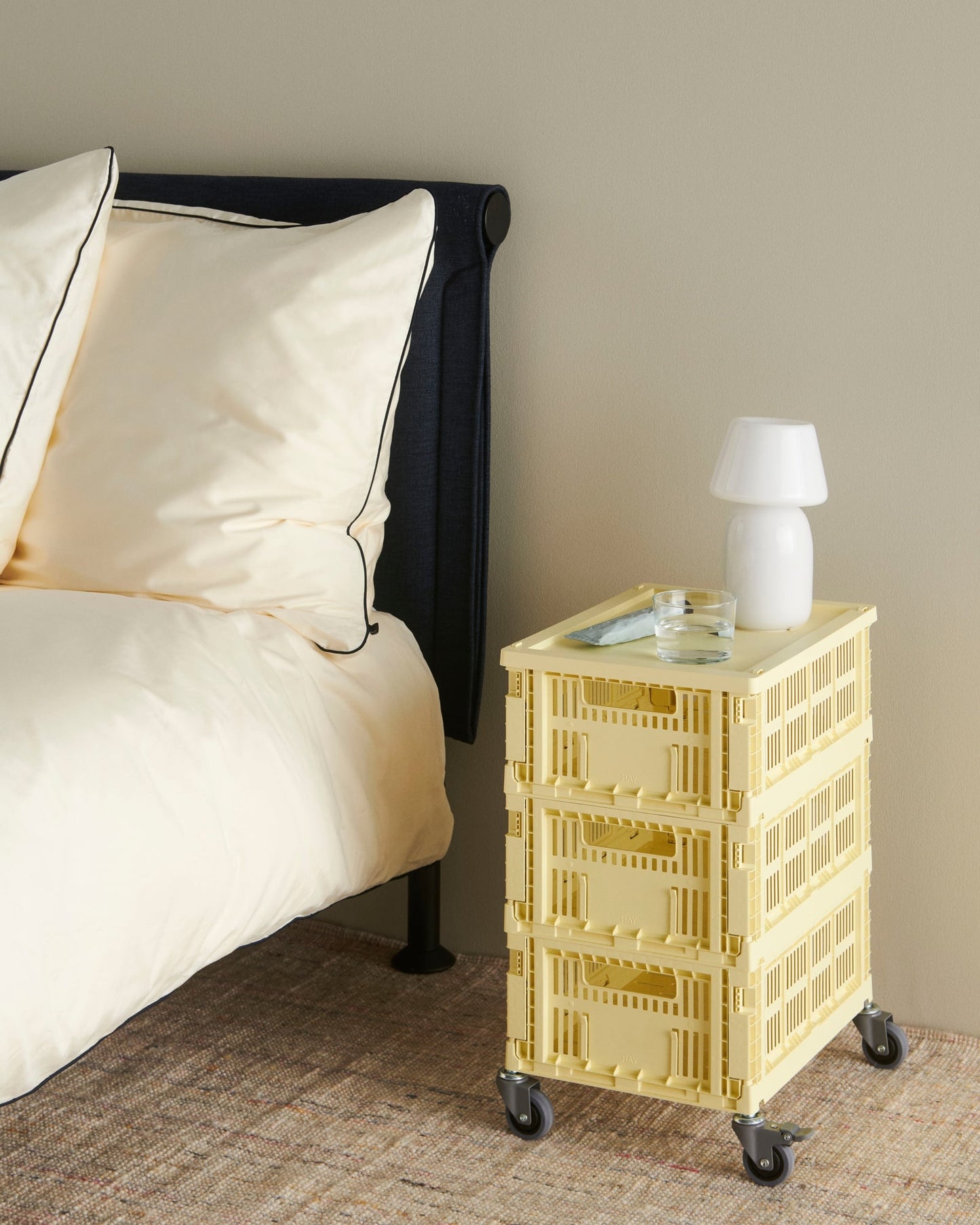 Colour Crate, M, recycled plastic, light yellow