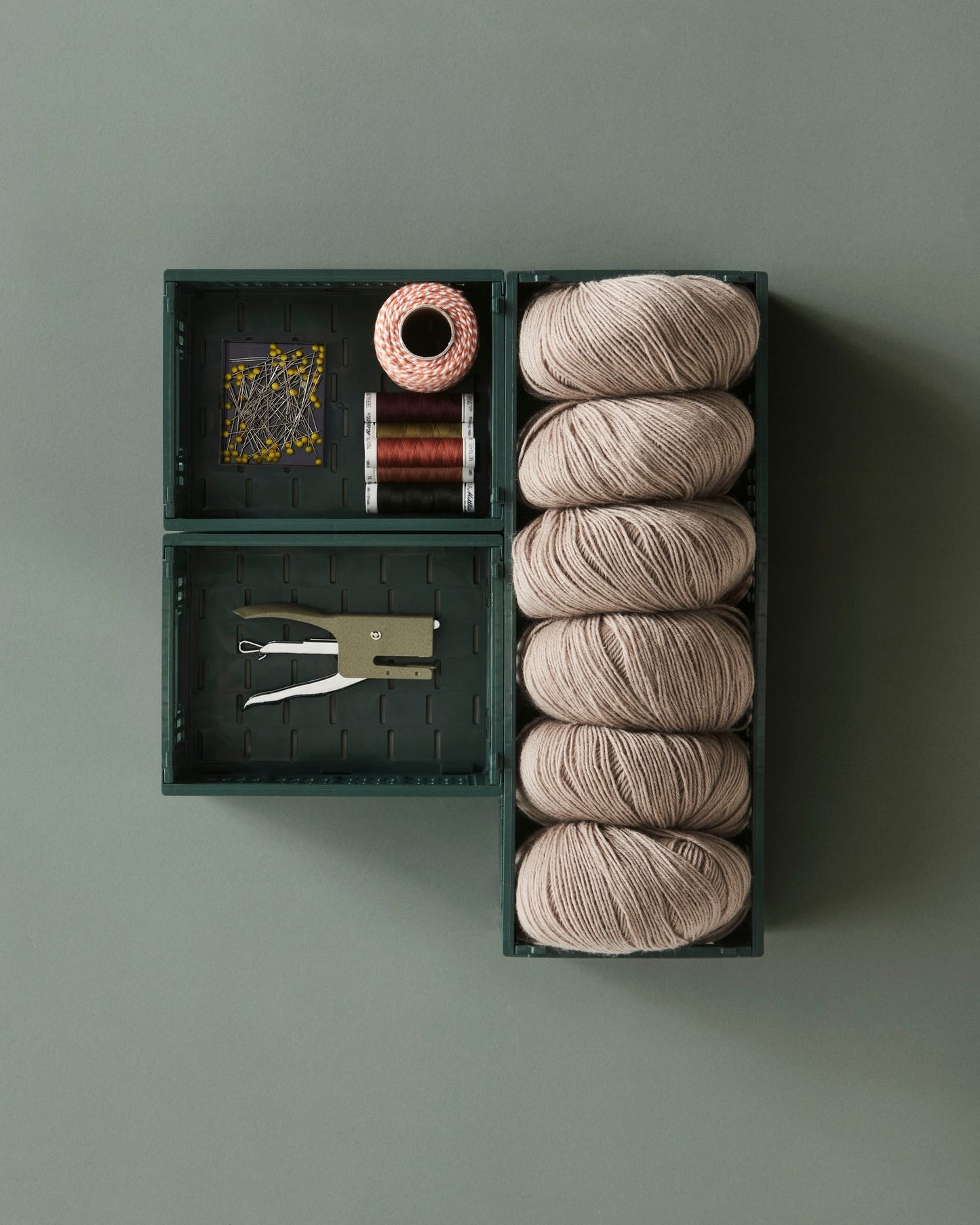 Colour Crate Mini, Oblong, recycled plastic, dark green