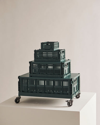 Colour Crate, L, recycled plastic, dark green