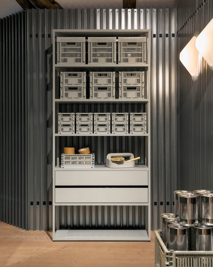 Colour Crate, Cube, recycled plastic, grey